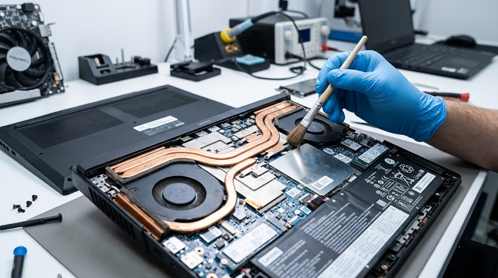 Repairing Lenovo Legion gaming laptop hinge mechanism